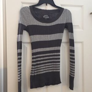 Dark grey/ light grey striped sweater